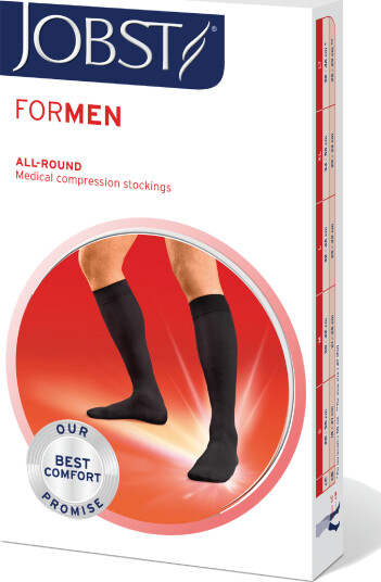 JOBST For Men Casual knestrømpe klasse1 Large sort 1 par