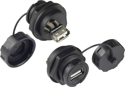Alcasa Ic04-U206 Usb A Sort Hunkjønn Rett Polybutylentereftalat Pbt Polyvinylklorid Pvc Ip65 Ip67