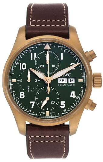 IWC Herreklokke IW387902 Pilots Spitfire Grønn/Lær Ø41 mm