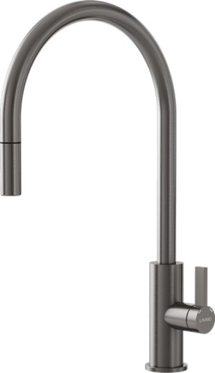 Lavabo Alkymist 587 RS kjøkkenkran med uttrekkbar overflate, pistolmetall Sort krom