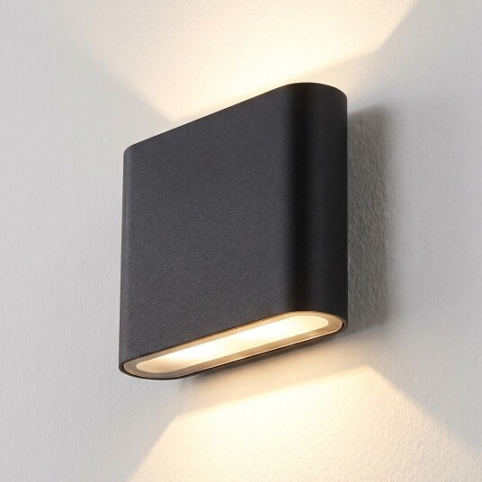 Ledlife 8W DuoLume vegglampe Kvadrat IP65 sort opp/ned inne/ute inkl. lyskilde Dimbar : Ikke dimbar Kulør : Varm