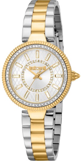 Just Cavalli Dameklokke JC1L308M0085 Glam Chic Sølvfarget/Gulltonet