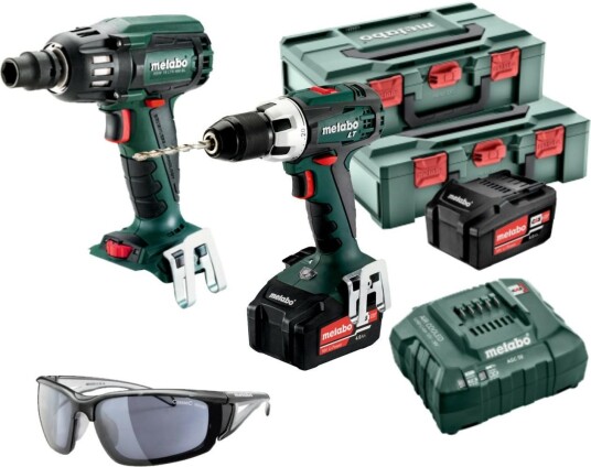 Metabo BS 18 LT Verktøysett Inkl SSW 18 LTX 400 BL 2x4 0Ah 2xMetabox 145 Inkl Solbriller