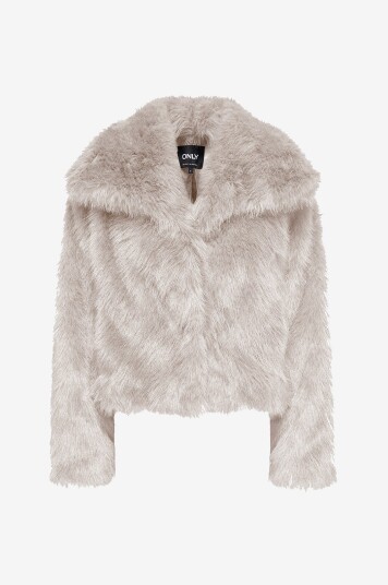 Only Jakke i fuskepels onlDawn Life Faux Fur Jacket CC Otw Grå