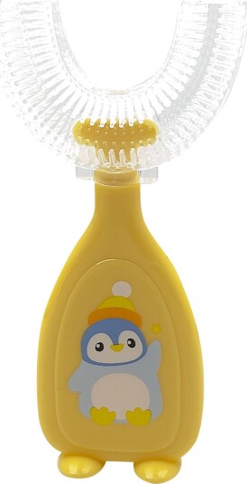 Dentadon U-Shape Tannbørste Penguin 6-12 år 360° Silikone Tannbørste til Barn GUL