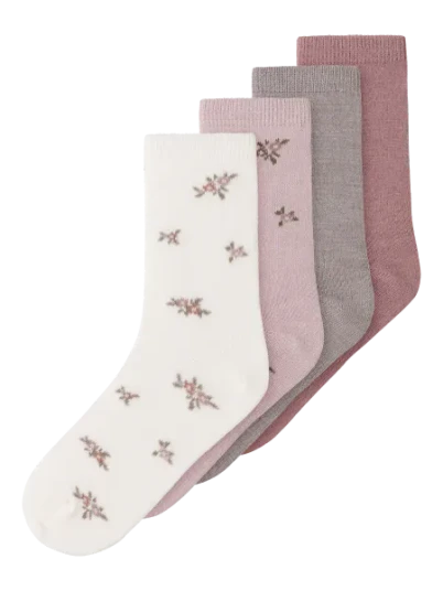 Name It Wak 4-pk ullsokker til barn - shadow gray
