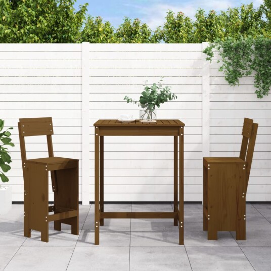  Hagebarsett 3 deler honningbrun heltre furu 3157796