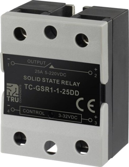Tru Components Halvlederrelé Tc Gsr 1 25Dd 25 A Koblingsspenning Maks.: 220 V/Dc 1 Stk Tru Components Halvlederrelé Tc Gsr 1 25Dd 25 A Koblingsspenning Maks.: 220 V/Dc 1 Stk