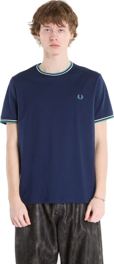 Fred Perry Twin Tipped T Shirt   Navy   S