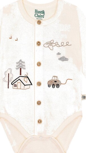 Hust and Claire Body I/e   HCBoye Living   Off White   Hust and Claire   1½ år (86)   Langermet Body Beige Hvit