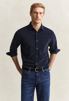 Gant Regular Fit Baby Cord Shirt Evening Blue