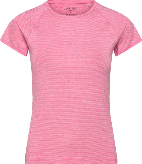 Calvin Klein Golf Mila Mini Stripe Short Sleeve Tee   Pink   S