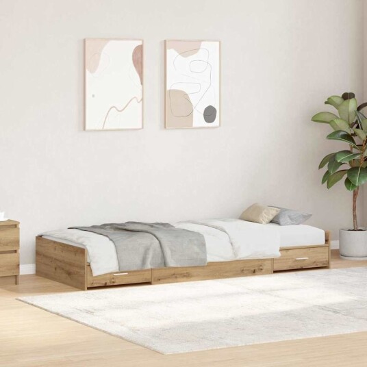Sengestamme med skuff Artisan Eik 80 x 200 cm Konstruert tre Sengestamme med skuff Artisan Eik 80 x 200 cm Konstruert tre