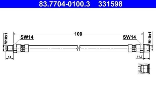 Bremseslange ATE 83.7704 0100.3