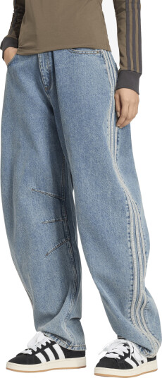 Bukser adidas High Rise Barrel Leg Denim Jeans Worn Blue Denim 27/30