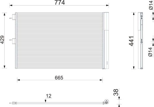 Kondensator, klimaanlegg MAHLE AC 911 000P