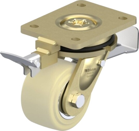 Blickle 649269 Ls-Gspo 101K-St-Ri4 Styrehjul Med Brems Hjuldiameter 100 Mm, Bæreevne Maks. 1500 Kg, 1 Stk
