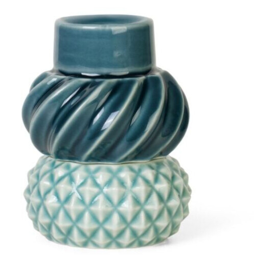Dottir Samsurium Candlestack Two Petrol & Peacock set of 2 pcs. Dottir Samsurium Candlestack Two Petrol & Peacock set of 2 pcs.