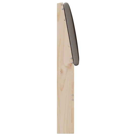 Polstret sengegavl Gråbrun 150 cm Massiv furu