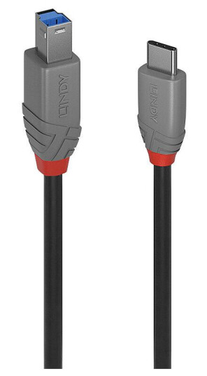 Lindy USB 3.2 Gen 2 Type C til B Kabel 1 m Sort Lindy USB 3.2 Gen 2 Type C til B Kabel 1 m Sort