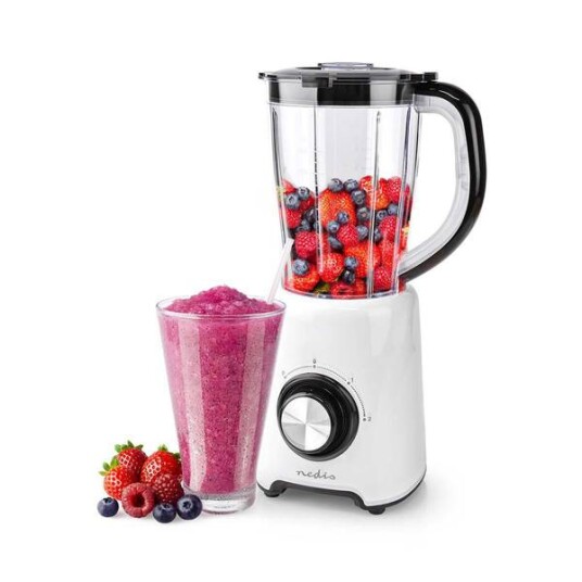 Nedis Hvit 800 W Blender med 1,5 l Kanne og 2 Hastighetsinnstillinger
