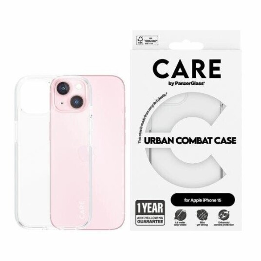 CARE by PanzerGlass Urban Combat Transparent Mobildeksel for iPhone 15