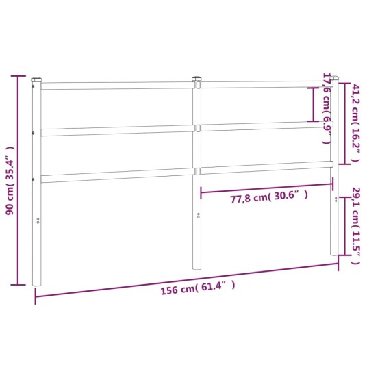  Sengegavl i metall hvit 150 cm 8721012303454