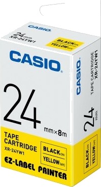 Casio Xr 24Yw1 Svart På Gult Xr 2,4 Cm 8 M 1 Stykker Hengende Boks Casio Xr 24Yw1 Svart På Gult Xr 2,4 Cm 8 M 1 Stykker Hengende Boks