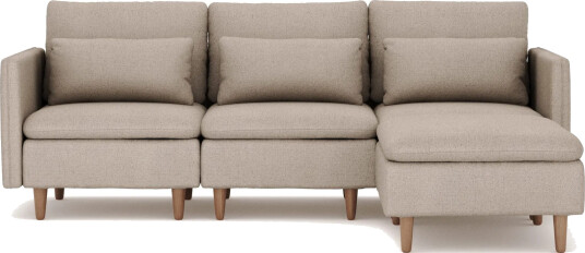 Lovis 3 seters sofa med vendbar sjeselong i stoff Beige Lovis 3 seters sofa med vendbar sjeselong i stoff Beige