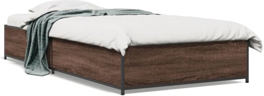 Sengeramme brun eik 90x200 cm konstruert tre og metall 8721012986411