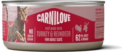 Carnilove Våtfôr Cat Turkey & Reindeer Paté 100 G