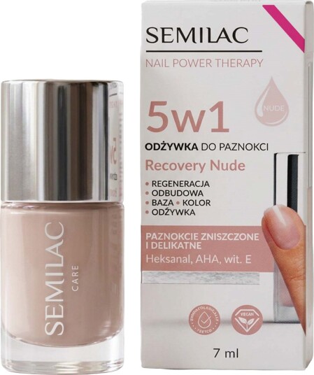 SEMILAC Nail Conditioner Nail Power Therapy 5In1 Recovery Nude