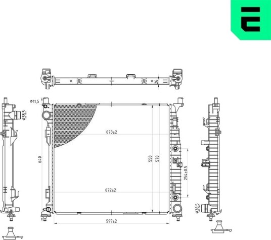 ERA 673278 Radiator motorkjøling
