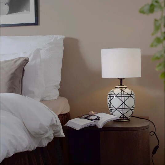 New York bordlampe 46 cm Svart / Hvit