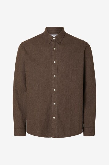 Selected HOMME - Skjorte slhRegnoah Brushed Twist - Natur