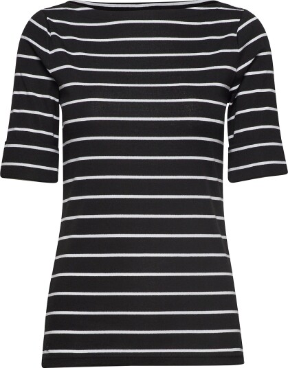Lauren Ralph Lauren Striped Stretch Cotton Boatneck Tee Multi/patterned M