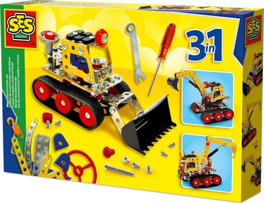 Ses Creative Construction Set Construction Vehicles 3In1 Metal Multi/Patterned One Size Ses Creative Construction Set Construction Vehicles 3In1 Metal Multi/Patterned One Size