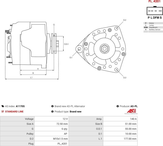 Dynamo AS-PL A1170S