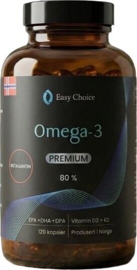 Easy Choice omega 3 premium 80% + astaxantin 120 kapsler