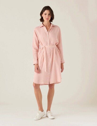 Lexington Clothing Linen Shirt Dress Pink M Lexington Clothing Linen Shirt Dress Pink M