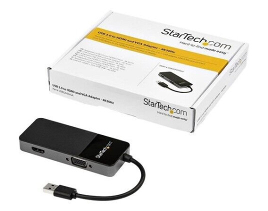 StarTech USB 3.0 til HDMI og VGA Adapter 4K Sølv