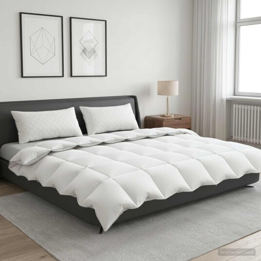 vidaXL Dyne FULDA 200 x 200 cm Vinter 300 GSM 90% Gjess Dun Hvit