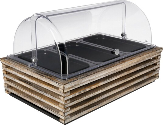 VEGA Buffet Display Natchez høy 10 cm 3x GN 1/3 i melamin GN 1/1 Transparent