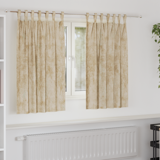 Gardin med gardiner 2 pcs Krem 140 x 140 cm Fløyel