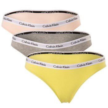 Calvin Klein Truser 3P Carousel Bikinis Rosa/Gul bomull X-Small Dame Calvin Klein Truser 3P Carousel Bikinis Rosa/Gul bomull X-Small Dame