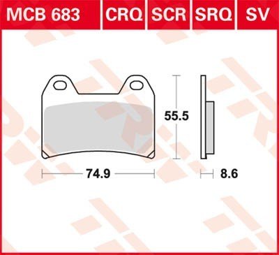 Bremseklosser TRW MCB683SCR