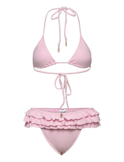 Juicy Couture Heritage Towelling Frilly Bikini Pink M