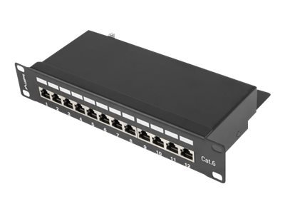 Lanberg Ppf6-9012-B Koblingspanel Rackmonterbar Cat 6 Stp Rj-45 X 12 Ral 9004 Svart 1U 10"