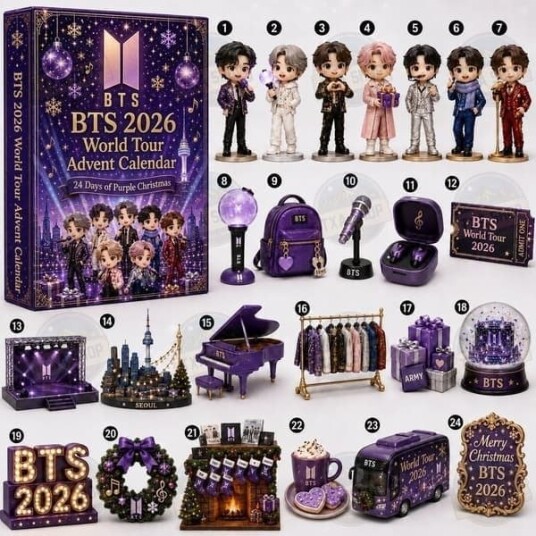 KPOP gruppers 2026 julekalender nedtellings blindboks i akryl med 24 rom BTS2