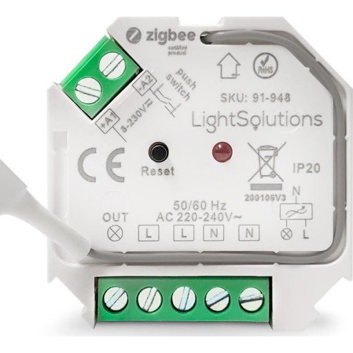 Light Solutions - Mini ZigBee Switch - 200W - Hvit